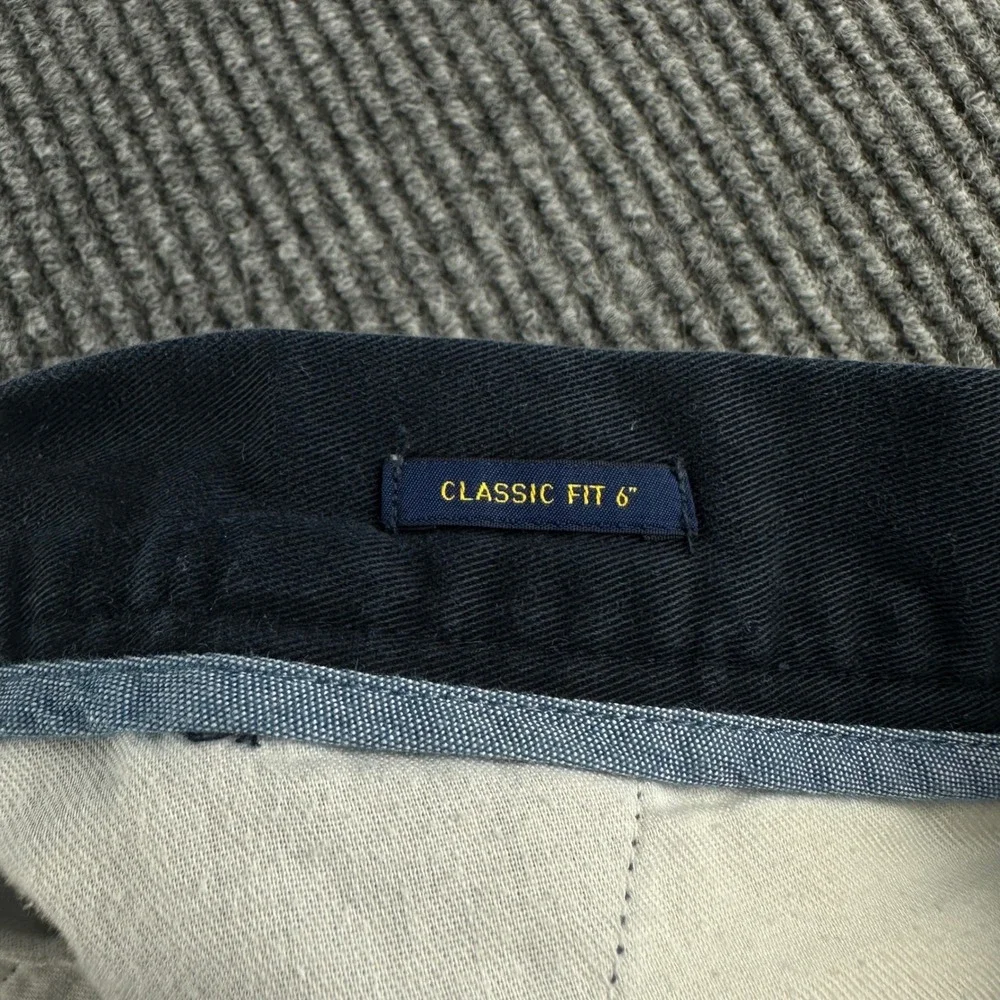 Polo Ralph Lauren Mens Classic Fit 6 Inch Chino Shorts Navy Blue Cotton Size 34